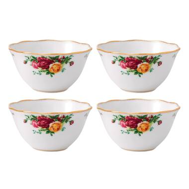 Royal Albert Old Country Roses Bone China 12 Piece Dinnerware Set, Service  for 4